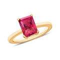 Premium Ouro Fino Rubellite Solitaire Ring in Vermeil Rose Gold Over Sterling Silver (Size 4.0) 1.35 ctw - Sticky add to cart bar