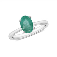 Kagem Zambian Emerald Solitaire Ring in Platinum Over Sterling Silver (Size 4) 0.85 ctw