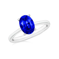 Iliana 18K White Gold AAA Ceylon Blue Sapphire Solitaire Ring (Size 4.0) 5.50 Grams 0.90 ctw
