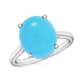 Premium Sleeping Beauty Turquoise Solitaire Ring in Platinum Over Sterling Silver (Size 4) 2.60 ctw - Sticky add to cart bar