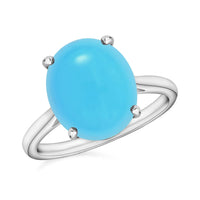 Premium Sleeping Beauty Turquoise Solitaire Ring in Platinum Over Sterling Silver (Size 4) 2.60 ctw