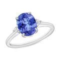 Luxoro 14K White Gold Premium Tanzanite and G-H I1-I2 Diamond Ring (Size 4.0) 4 Grams 2.10 ctw - Sticky add to cart bar