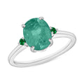 Luxoro 14K White Gold Premium Kagem Zambian Emerald and Boyaca Colombian Emerald Ring (Size 4.0) 4 Grams 1.90 ctw - Sticky add to cart bar