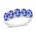 Tanzanite 5 Stone Ring in Platinum Over Sterling Silver (Size 4) 2.25 ctw - Sticky add to cart bar