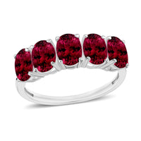 Iliana 18K Yellow Gold AAA Ouro Fino Rubellite 5 Stone Ring (Size 4.0) 5.50 Grams 4.10 ctw