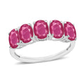 D'Joy Premium Mozambique Ruby 5 Stone Ring in Platinum Over Sterling Silver (Size 4) 3.00 ctw - Sticky add to cart bar
