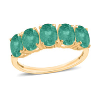 Premium Kagem Zambian Emerald 5 Stone Ring in Platinum Over Sterling Silver (Size 4) 2.30 ctw