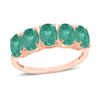 Premium Kagem Zambian Emerald 5 Stone Ring in Platinum Over Sterling Silver (Size 4) 2.30 ctw