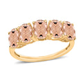 Premium Pink Morganite 5 Stone Ring in Platinum Over Sterling Silver (Size 4.0) 2.75 ctw - Sticky add to cart bar