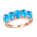 Premium Sleeping Beauty Turquoise 5 Stone Ring in Platinum Over Sterling Silver (Size 4.0) 2.75 ctw - Sticky add to cart bar