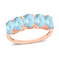 Mangoro Aquamarine 5 Stone Ring in Platinum Over Sterling Silver (Size 4.0) 2.30 ctw - Sticky add to cart bar