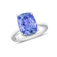 Tanzanite Solitaire Ring in Platinum Over Sterling Silver (Size 10) 1.40 ctw