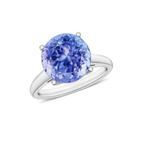 Tanzanite Solitaire Ring in Platinum Over Sterling Silver (Size 10) 1.45 ctw