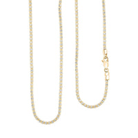2.75mm Diamond Cut Ice Chain Necklace in 14K White and Yellow Gold 11.11 Grams 22 Inches