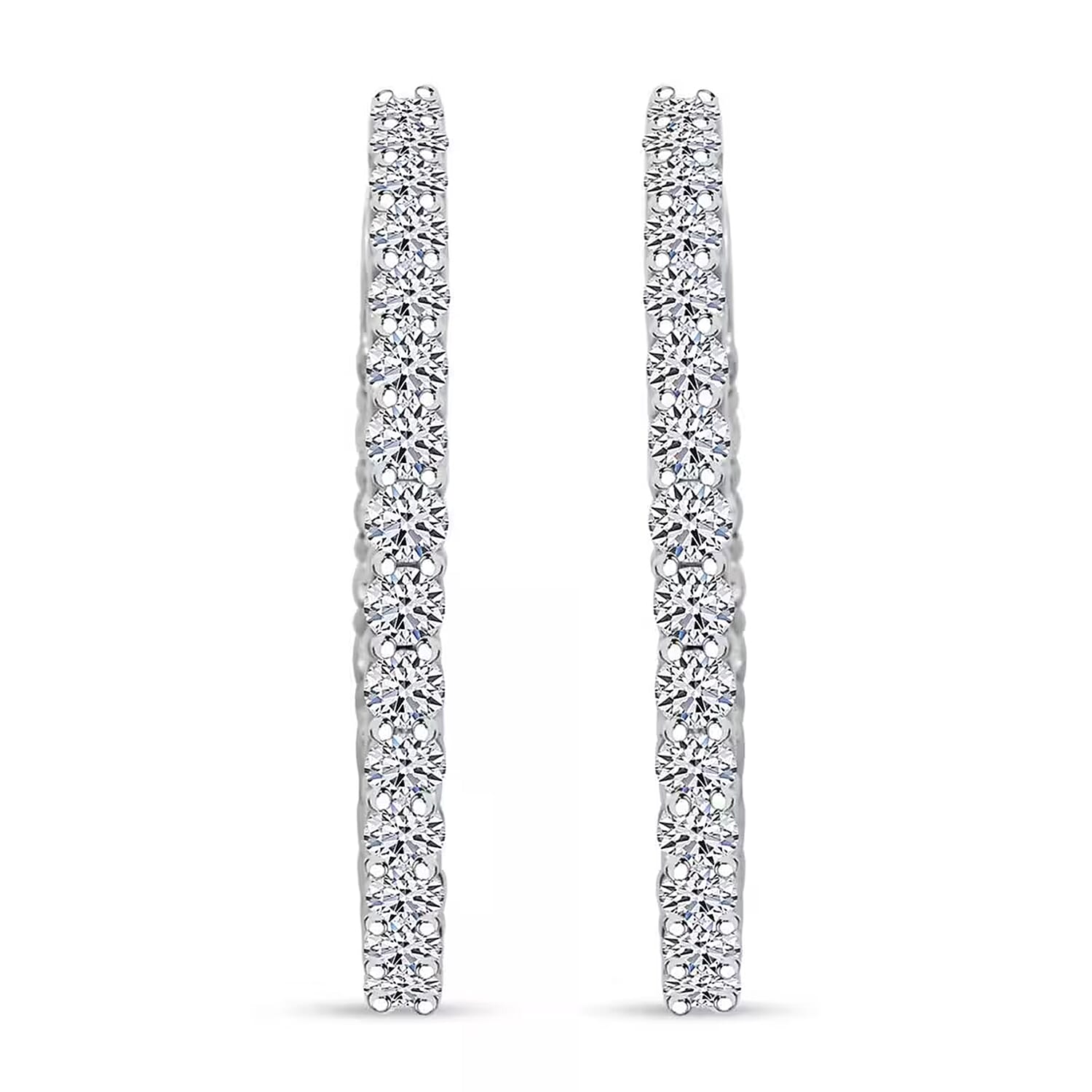 Luxuriant Lab Grown Diamond G SI 1.00 ctw Hoop Earrings in Sterling Silver