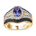 Premium Tanzanite and Multi Gemstone 2.70 ctw Eternal Elegance Ring in 18K Vermeil Yellow Gold Over Sterling Silver (Size 10.0) - Sticky add to cart bar