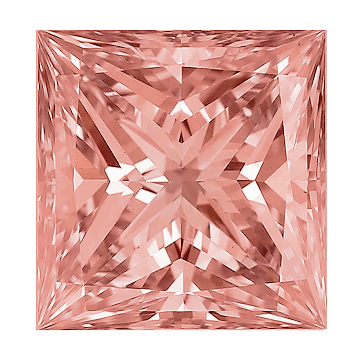 IGI Certified Luxuriant Lab Grown Pink Diamond (Princess) (VS2) 1.00 ctw