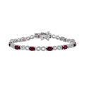 Premium Orissa Rhodolite Garnet, White Zircon Infinity Love Bracelet in Rhodium Over Sterling Silver (7.25 In) 8.00 ctw - Sticky add to cart bar