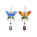 Set of 2 Blue and Orange Glass Iron Butterfly Wind Chime (11.8") - Sticky add to cart bar