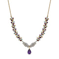 GP Italian Garden Collection African Amethyst and Multi Gemstone 12.85 ctw Angel Wing Necklace 18 Inches in 18K Vermeil YG Over Sterling Silver and ION Plated YG Stainless Steel - Sticky add to cart bar