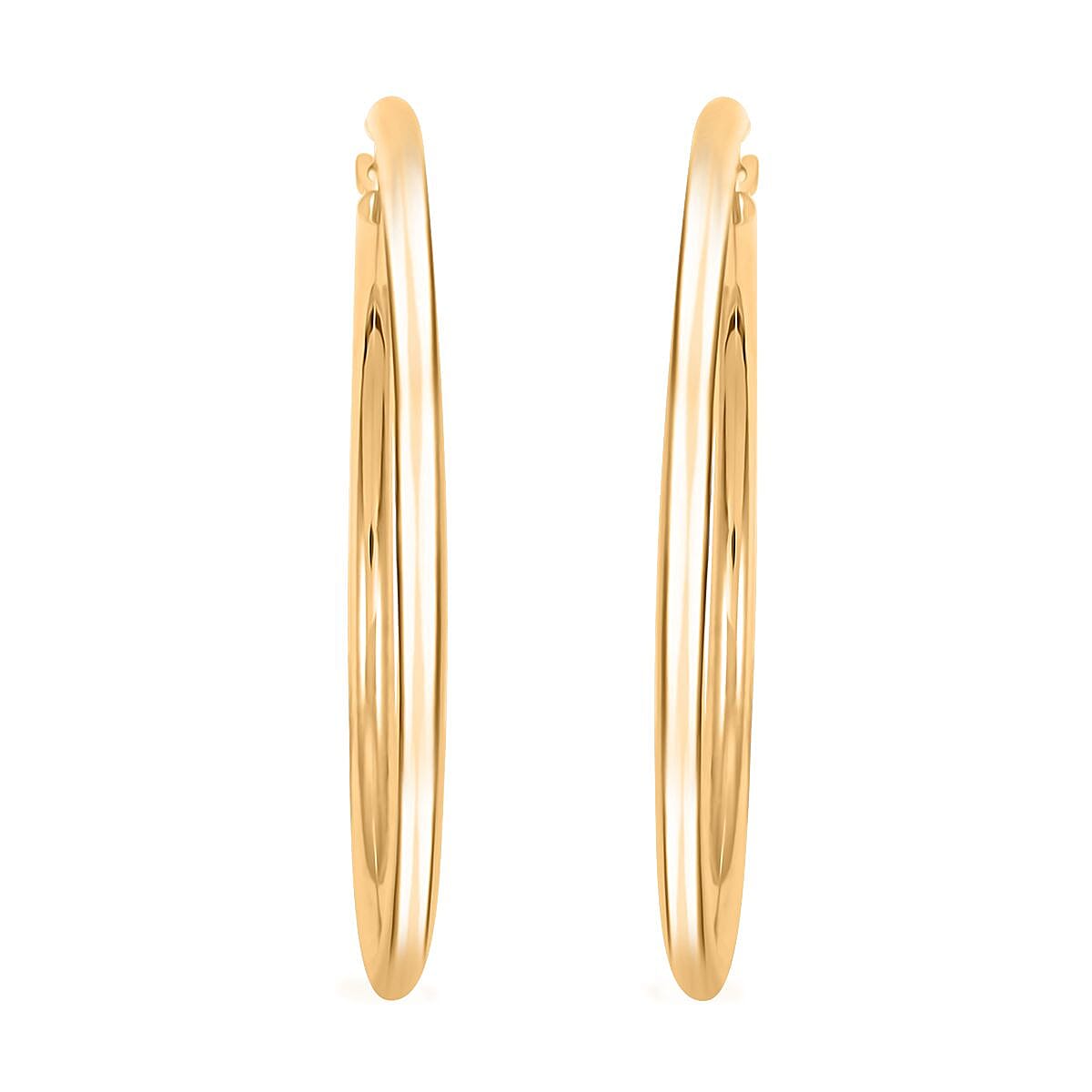 40x3mm Hoop Earrings in 14K Yellow Gold 2.60 Grams