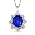 Certified and Appraised Rhapsody AAAA Tanzanite and E-F VS Diamond 6.15 ctw Pendant without Chain in 950 Platinum 5.50 Grams - Sticky add to cart bar