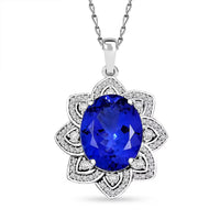 Certified and Appraised Rhapsody AAAA Tanzanite and E-F VS Diamond 6.15 ctw Pendant without Chain in 950 Platinum 5.50 Grams