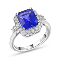 Doorbuster Certified & Appraised Rhapsody 950 Platinum AAAA Tanzanite, Diamond (E-F, VS) (0.58 cts) Ring (Size 10.0) (7.20 g) 4.00 ctw