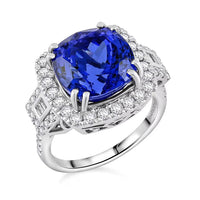 Doorbuster Certified & Appraised Rhapsody 950 Platinum AAAA Tanzanite, Diamond (E-F, VS) (0.90 cts) Ring (Size 10.0) (9.68 g) (Del. in 7-10 Days) 8.00 ctw