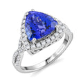 Doorbuster Certified & Appraised Rhapsody 950 Platinum AAAA Tanzanite, Diamond (E-F, VS) (0.57 cts) Ring (Size 10.0) (7.35 g) 4.50 ctw - Sticky add to cart bar