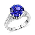 Doorbuster Certified and Appraised Rhapsody 950 Platinum AAAA Tanzanite, Diamond (E-F, VS) (0.16 cts) Ring (Size 10.0) (8.35 g) 4.75 ctw - Sticky add to cart bar