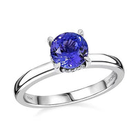 Luxoro AAA Tanzanite and G-H I2 Diamond 2.05 ctw Ring in 10K White Gold