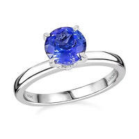 Luxoro AAA Tanzanite and G-H I2 Diamond 1.65 ctw Ring in 10K White Gold