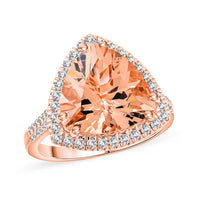 Doorbuster Certified & Appraised Luxoro 10K Rose Gold AAA Marropino Morganite, Diamond (G-H, I2) (0.44 cts) Ring (Size 10.0) (4.30 g) 5.15 ctw