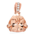 Luxoro AAA Marropino Morganite and G-H I2 Diamond Pendant without Chain in 10K Rose Gold - Sticky add to cart bar