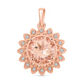 Certified & Appraised Luxoro AAA Marropino Morganite and G-H I2 Diamond 3.50 ctw Pendant without Chain in 10K Rose Gold - Sticky add to cart bar