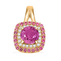 Luxoro AAA Madagascar Pink Sapphire, Pink Spinel and G-H I2 Diamond 1.35 ctw Pendant without Chain in 10K Yellow Gold - Sticky add to cart bar