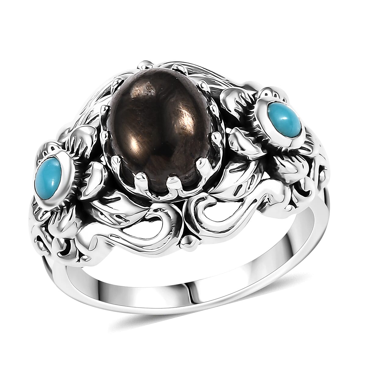 Elite Shungite, Sleeping Beauty Turquoise Ring in Sterling Silver (Size 7.0) 1.40 ctw