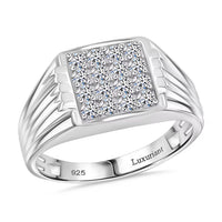 Luxuriant Lab Grown Diamond G-H SI 1.00 ctw Men's Ring in Platinum Over Sterling Silver (Size 10.0)