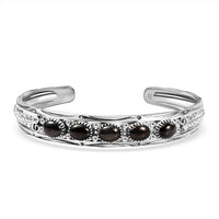 Karis Elite Shungite 3.90 ctw Feather Cuff Bracelet in Platinum Bond (7.25 In)
