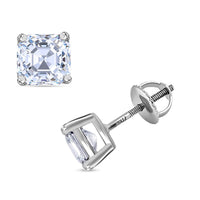 SGL Certified Asscher Cut Luxuriant Lab Grown Diamond G-H VS 1.50 ctw Stud Earrings in 950 Platinum