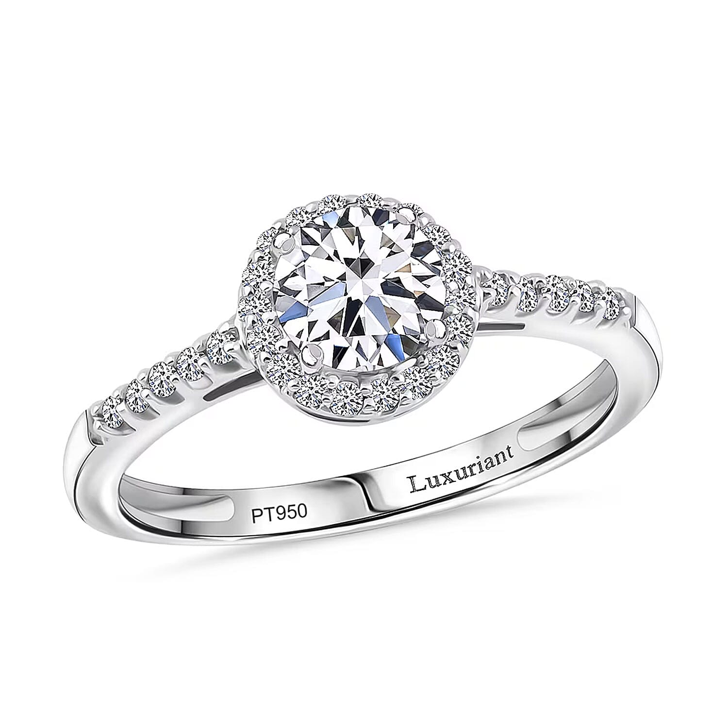 950 Platinum Luxuriant Lab Grown Diamond (G-H, VS) Halo Ring (Size 10.0) (4.05 g) 1.00 ctw