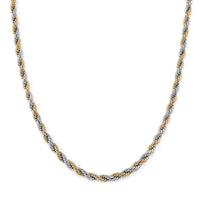 5mm Rope Chain Necklace in Stainless Steel 24-26 Inches