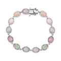 Premium Ethiopian Welo Opal 16.00 ctw Bracelet in Rhodium Over Sterling Silver (7.25 In) - Sticky add to cart bar