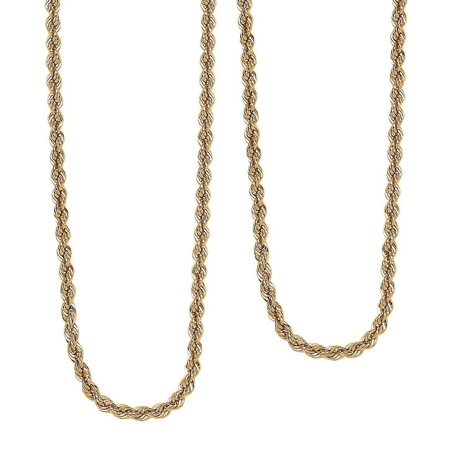 Rope Chain Necklace in 22K Yellow Gold 26 Inches 4.15 Grams