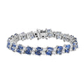 Kashmir Kyanite, White Zircon Bracelet in Rhodium Over Sterling Silver (6.50 In) 15.50 ctw - Sticky add to cart bar