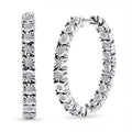 Luxuriant Lab Grown Diamond G-H SI 1.10 ctw Inside Out Hoop Earrings in Rhodium Over Sterling Silver - Sticky add to cart bar