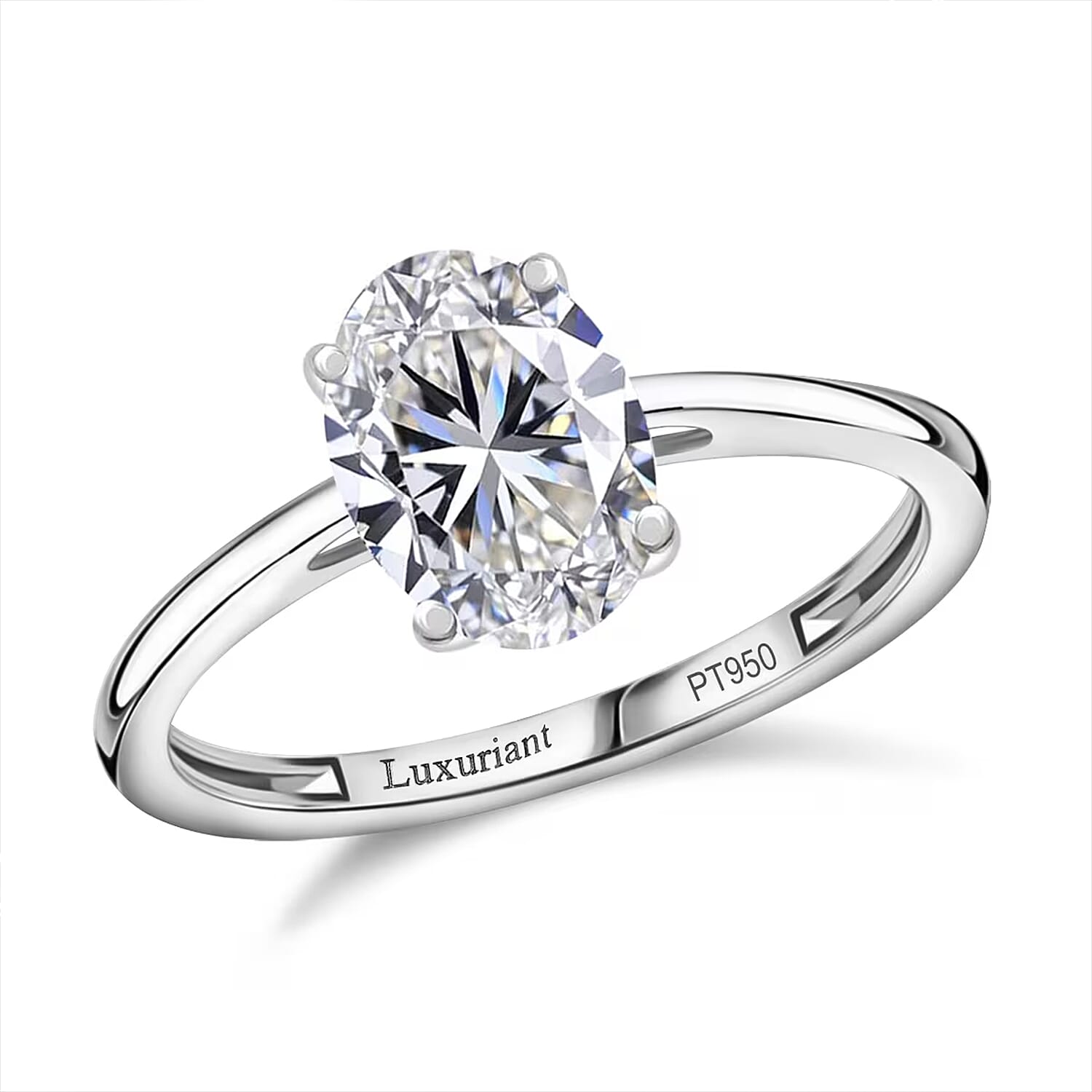 TLV IGI Certified 950 Platinum Luxuriant Lab Grown Diamond (G-H, VS) Ring (Size 10.0) 2.00 ctw