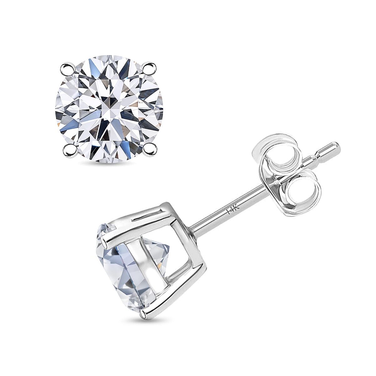 IGI Certified Lab Grown Diamond G-H VS 2.00 ctw Stud Earrings in 950 Platinum