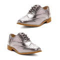 Bucco Womens Lace Up Oxford Shoes - Pewter (Size 10) - Sticky add to cart bar